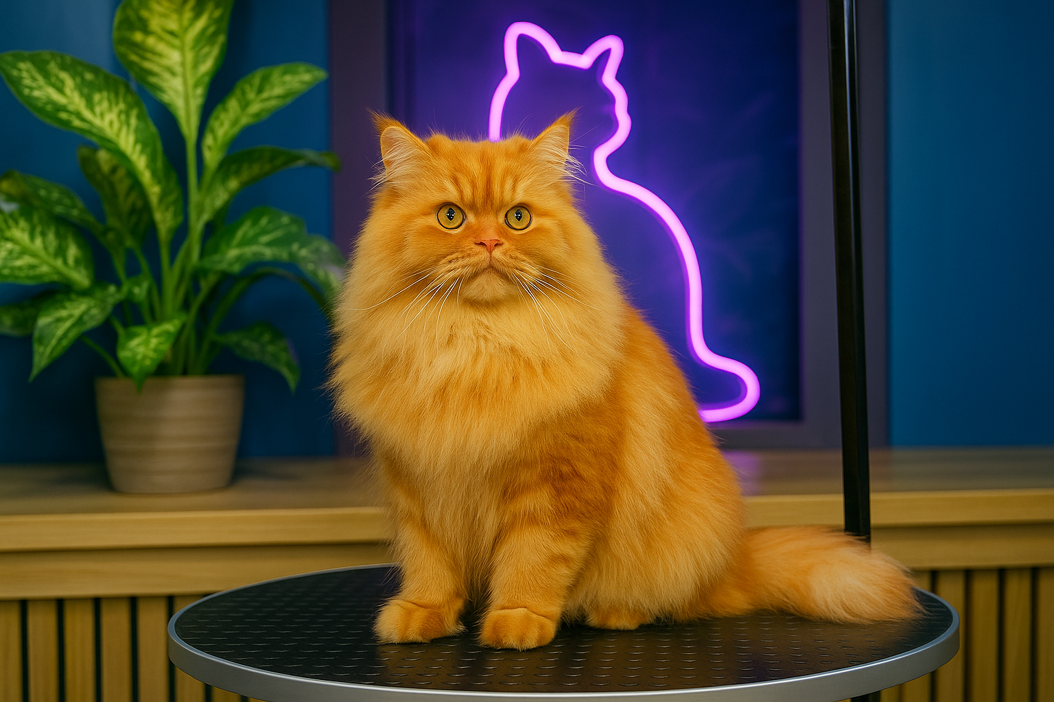 Кошка после груминга